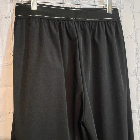 NWT ALO Wide-Leg Black Trouser Pants MEDIUM Elastic Waist Pleated Front Pockets - Picture 5 of 6